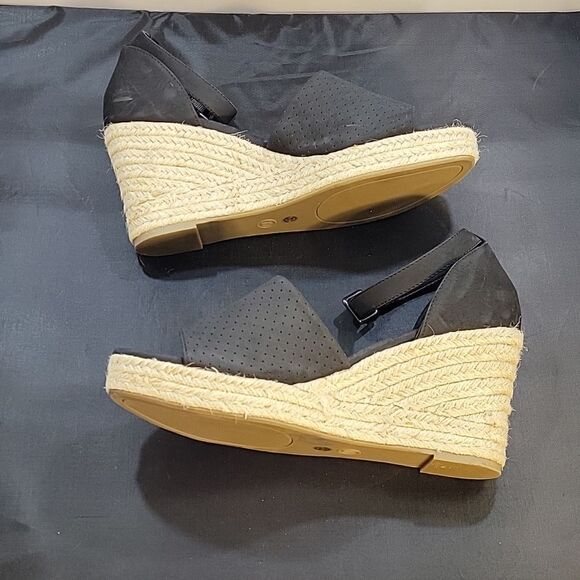 BRAND NEW A.N.A WOMEN'S OPEN TOE WEDGE ADJUSTABLE BUCKLE ANKLE STRAP SANDAL - Picture 10 of 14